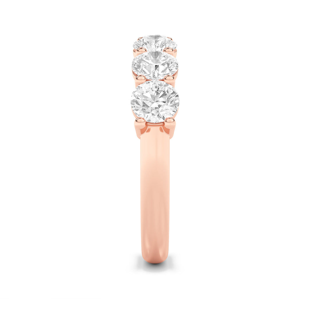 2CTW Round Shaped Lab Grown Diamond (F/VS) Seven Stone Band Ring in 14K Gold