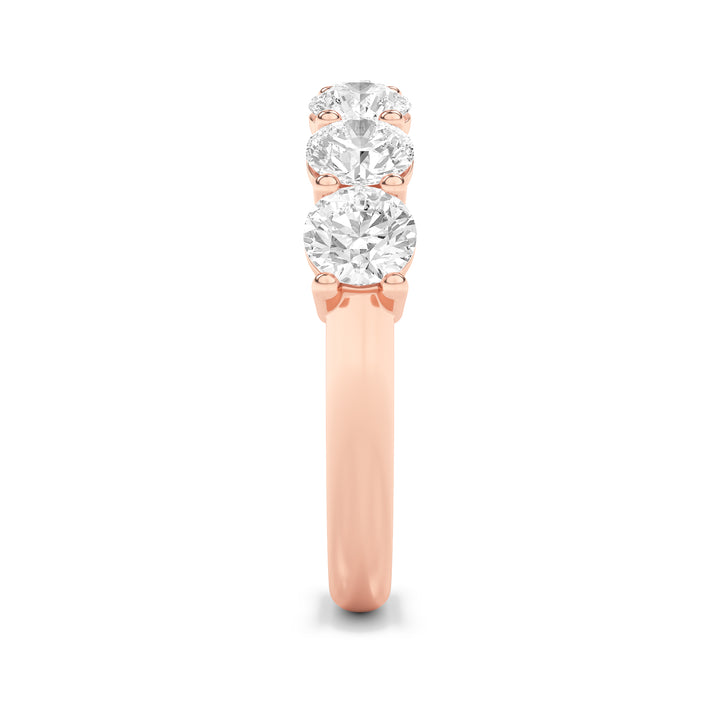 2CTW Round Shaped Lab Grown Diamond (F/VS) Seven Stone Band Ring in 14K Gold