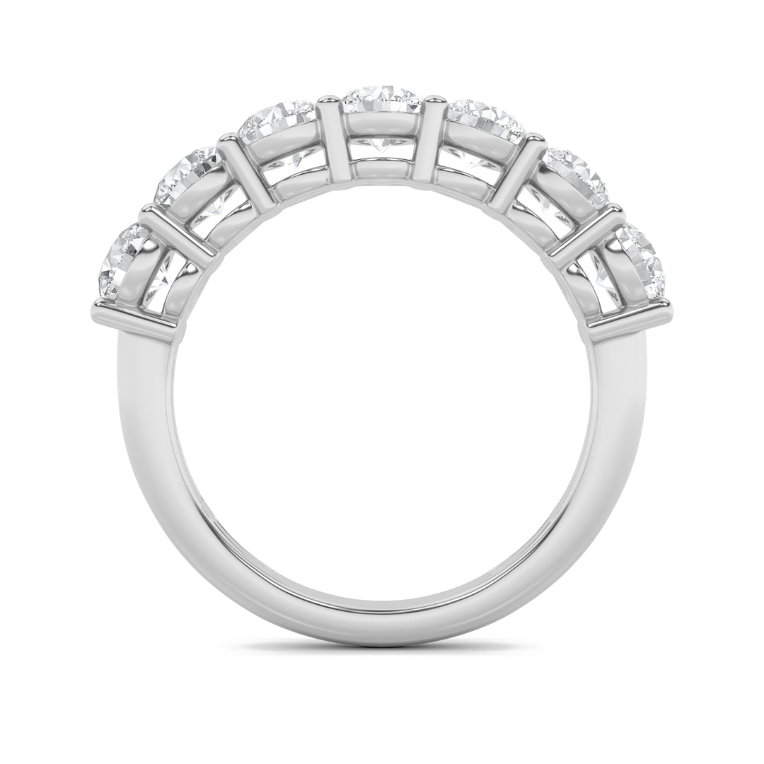 3CTW Round Shaped Lab Grown Diamond (F/VS) Seven Stone Band Ring in 14K Gold