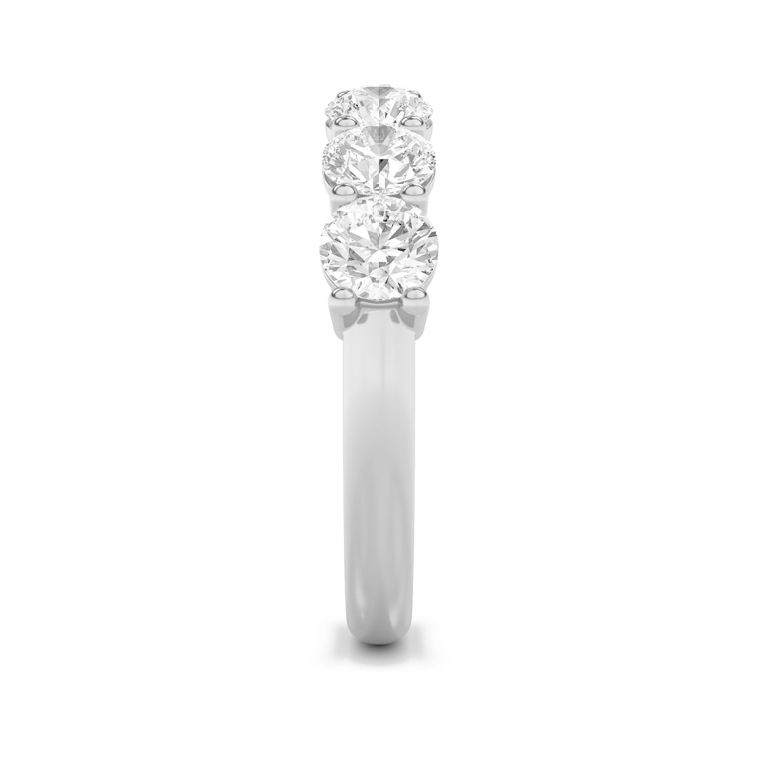 3CTW Round Shaped Lab Grown Diamond (F/VS) Seven Stone Band Ring in 14K Gold