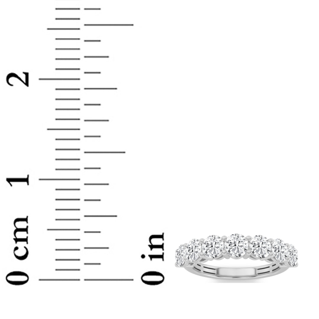 3CTW Round Shaped Lab Grown Diamond (F/VS) Seven Stone Band Ring in 14K Gold