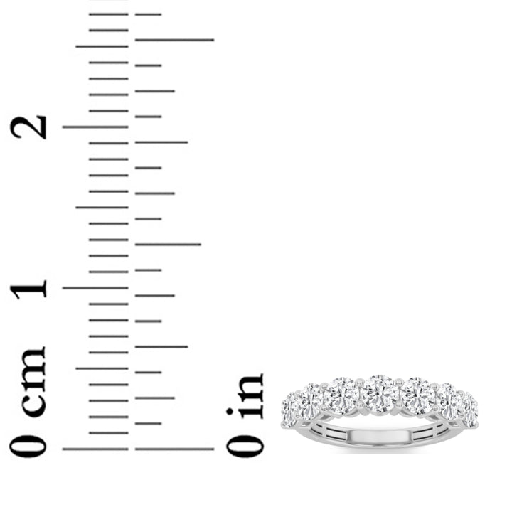 3CTW Round Shaped Lab Grown Diamond (F/VS) Seven Stone Band Ring in 14K Gold