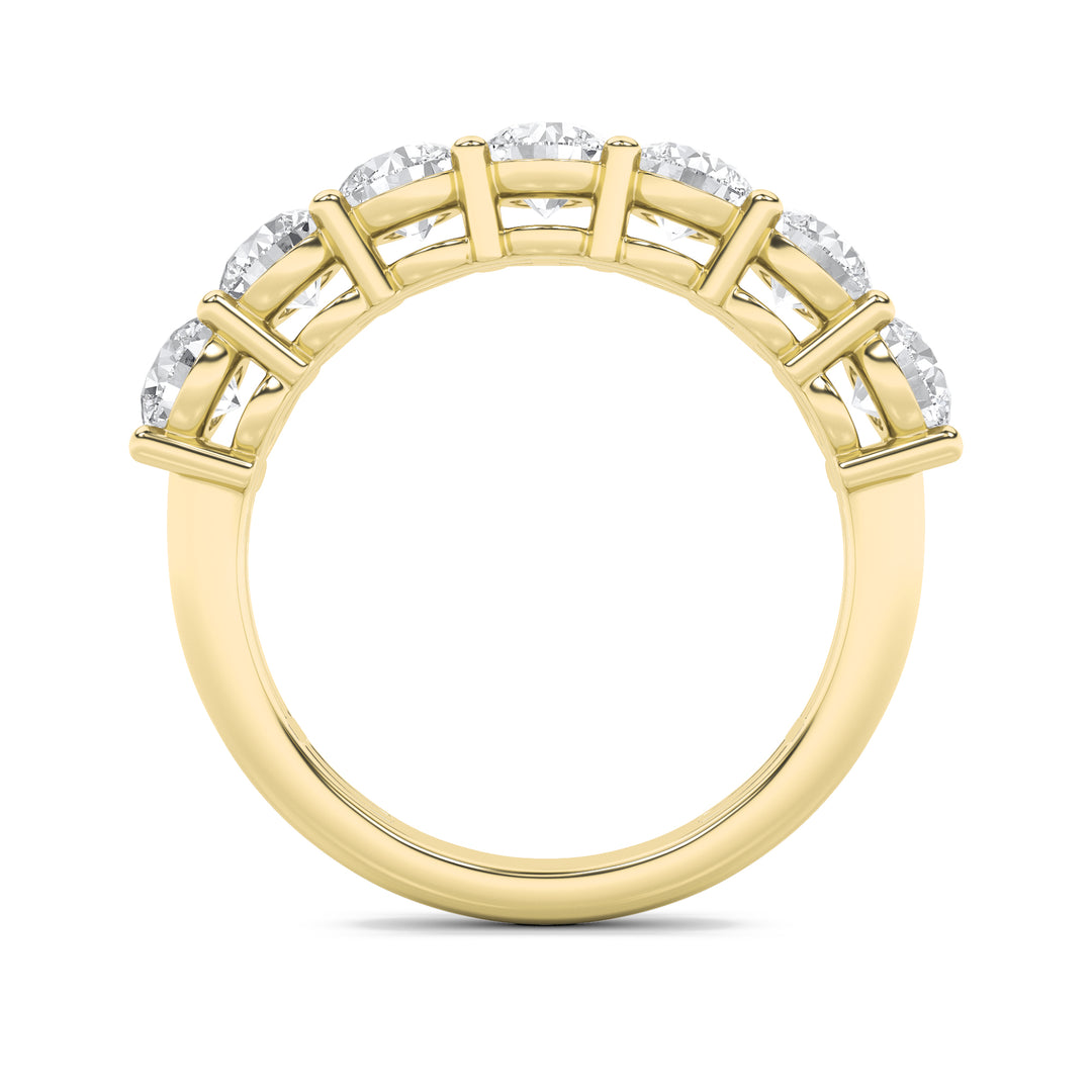 3CTW Round Shaped Lab Grown Diamond (F/VS) Seven Stone Band Ring in 14K Gold