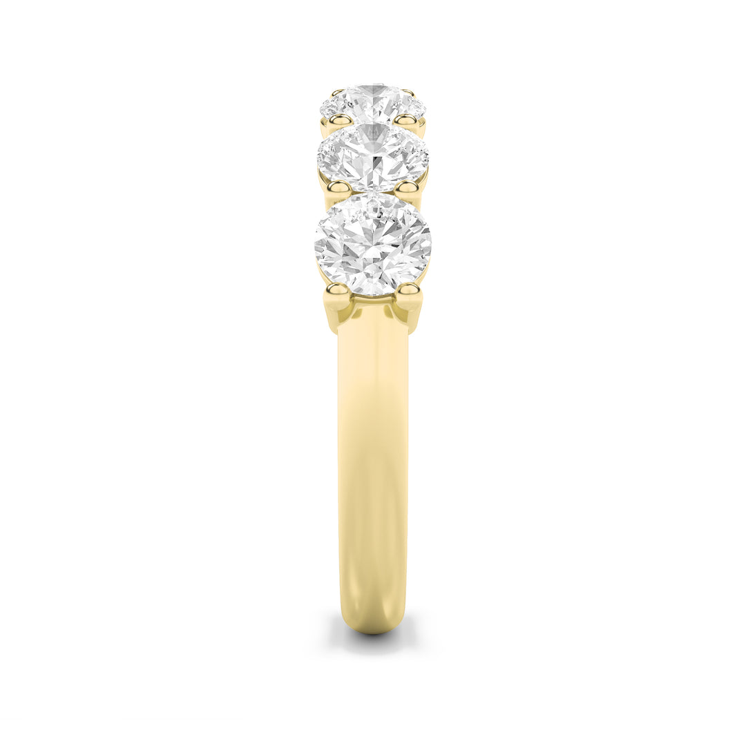 3CTW Round Shaped Lab Grown Diamond (F/VS) Seven Stone Band Ring in 14K Gold