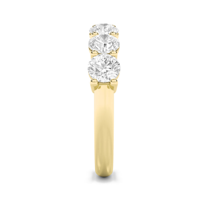 3CTW Round Shaped Lab Grown Diamond (F/VS) Seven Stone Band Ring in 14K Gold