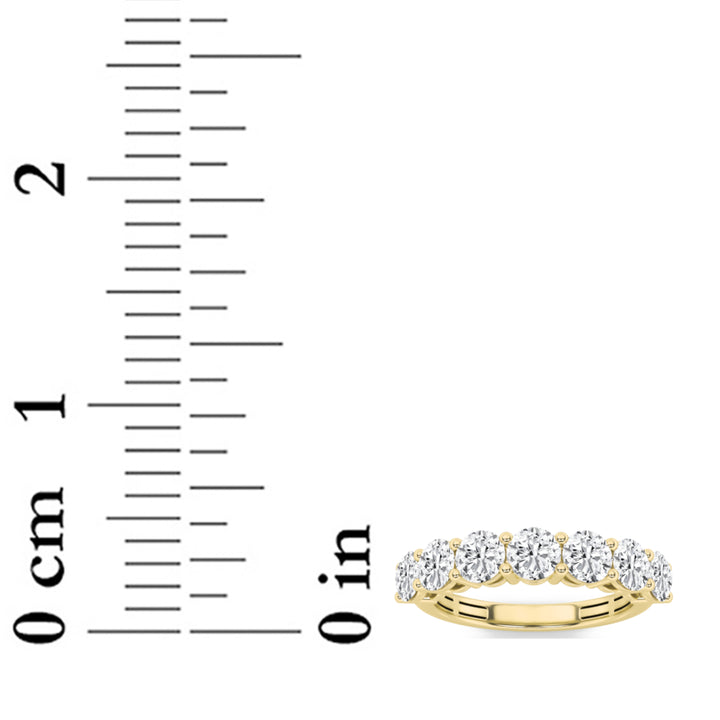 3CTW Round Shaped Lab Grown Diamond (F/VS) Seven Stone Band Ring in 14K Gold