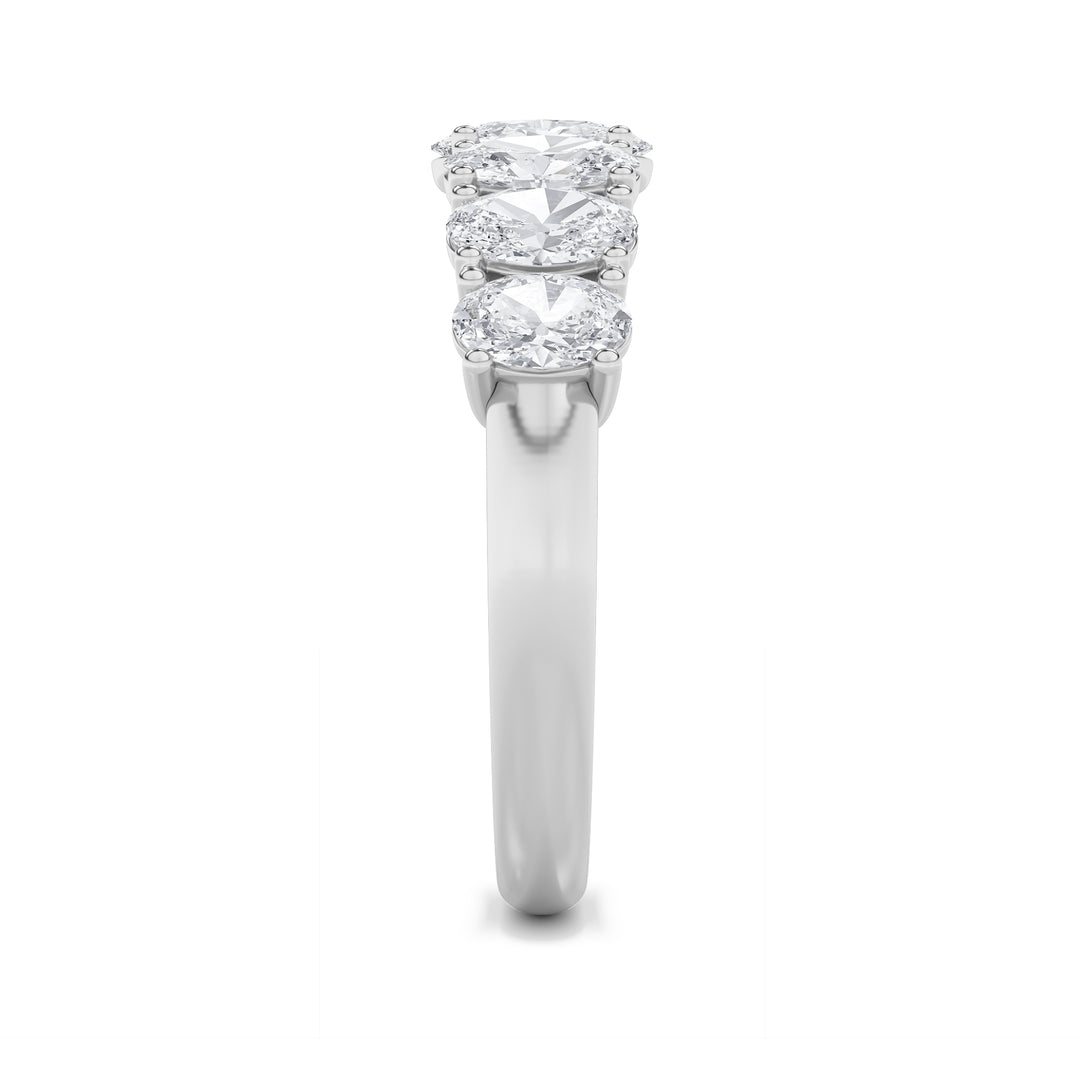 2CTW Oval Shaped Lab Grown Diamond (F/VS) Seven Stone Band Ring in 14K Gold