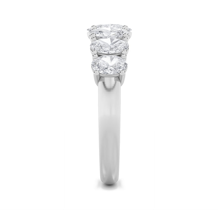 2CTW Oval Shaped Lab Grown Diamond (G/VS) Seven Stone Band Ring in 14K Gold