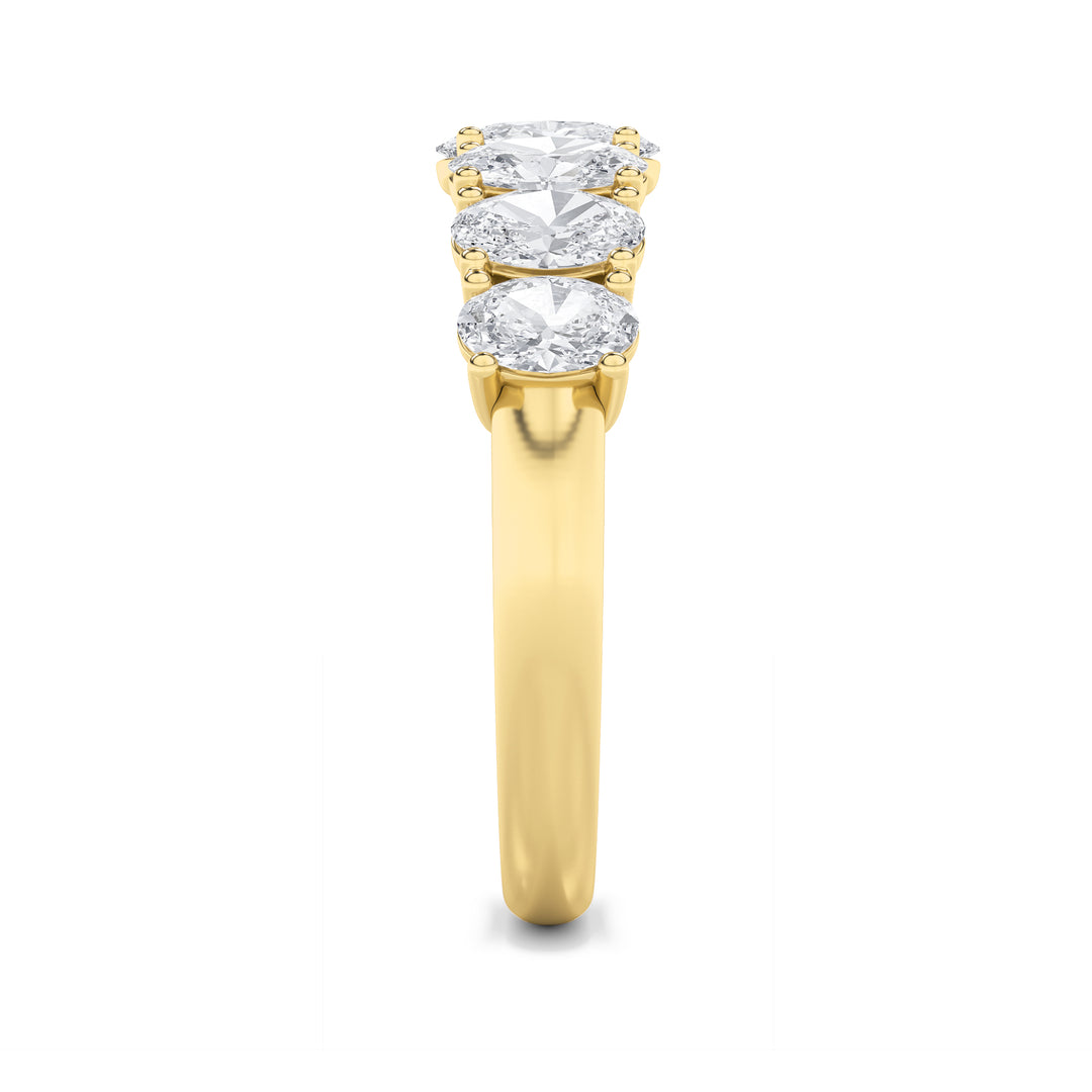 2CTW Oval Shaped Lab Grown Diamond (F/VS) Seven Stone Band Ring in 14K Gold