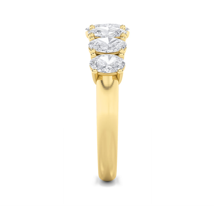 2CTW Oval Shaped Lab Grown Diamond (F/VS) Seven Stone Band Ring in 14K Gold