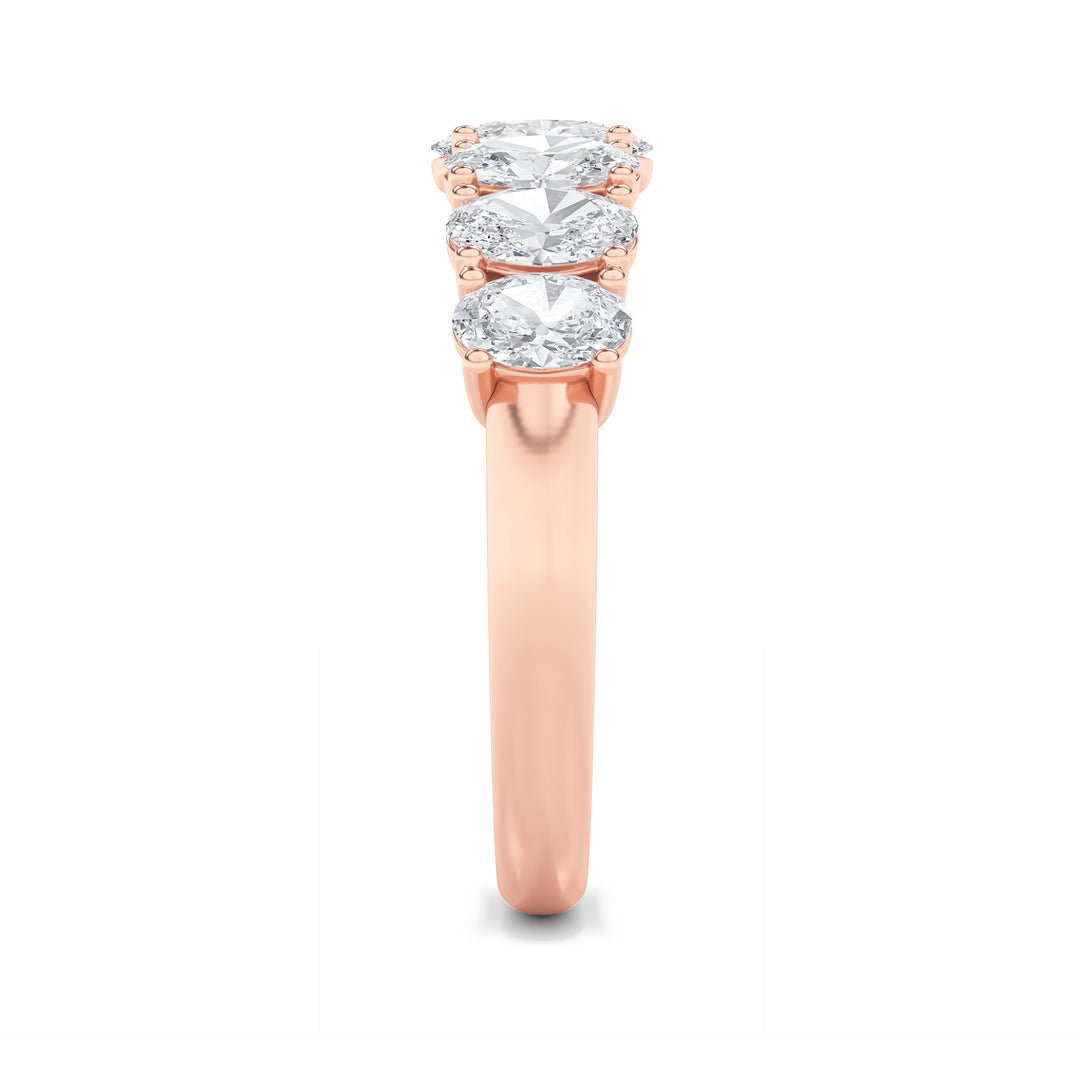 2CTW Oval Shaped Lab Grown Diamond (G/VS) Seven Stone Band Ring in 14K Gold