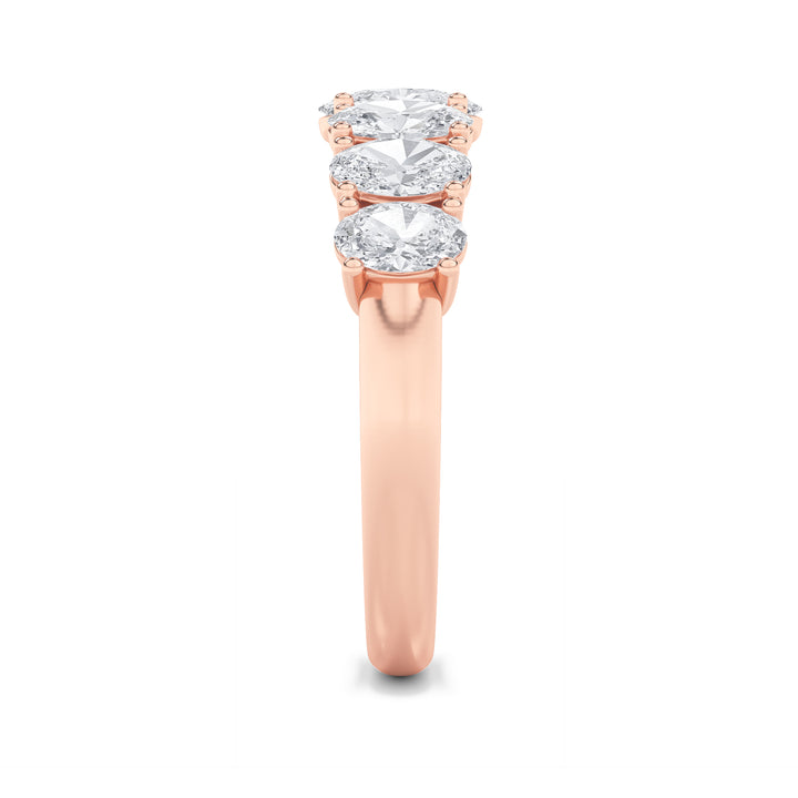 2CTW Oval Shaped Lab Grown Diamond (G/VS) Seven Stone Band Ring in 14K Gold