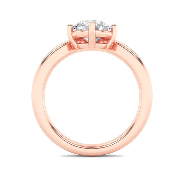 1.5Cttw Round Shaped Lab Grown Diamond (G/VS) Chevron Solitaire Engagement Ring in 14K Gold