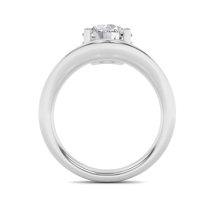 2Cttw Round Shaped Lab Grown Diamond (G/VS) Accented Solitaire Fancy Engagement Ring in 14K Gold