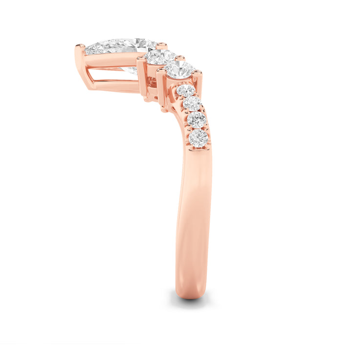 1.5CTW Pear Shaped Lab Grown Diamond (F/VS) Fancy Contour Ring in 14K Gold