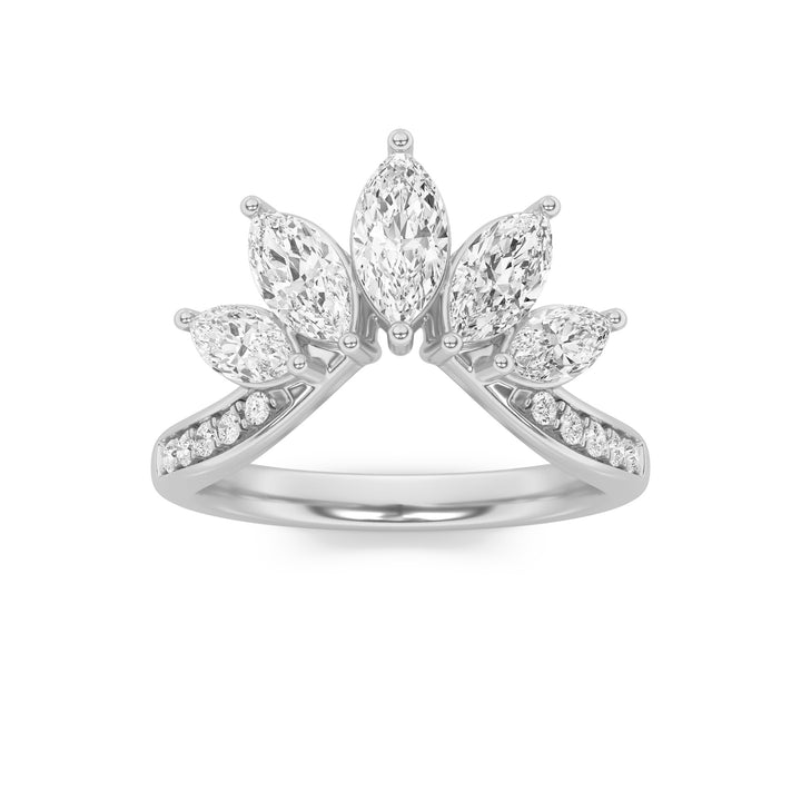 1.5Cttw Marquise Shaped Lab Grown Diamond (F/VVS)Fancy Contour Ring in 14K Gold