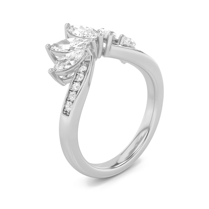 1.5Cttw Marquise Shaped Lab Grown Diamond (F/VVS)Fancy Contour Ring in 14K Gold