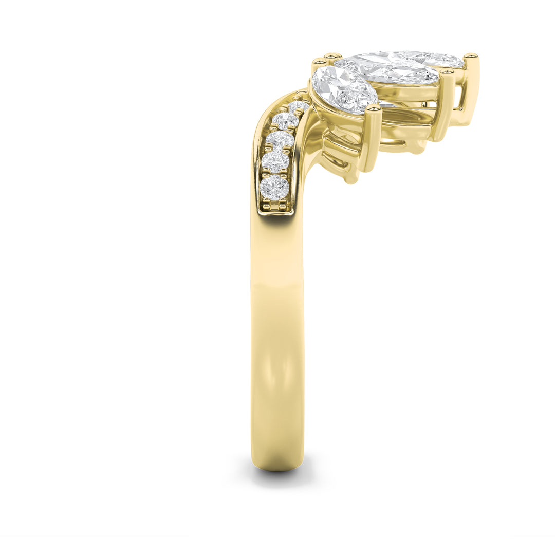 1.5Cttw Marquise Shaped Lab Grown Diamond (F/VS) Fancy Contour Ring in 14K Gold