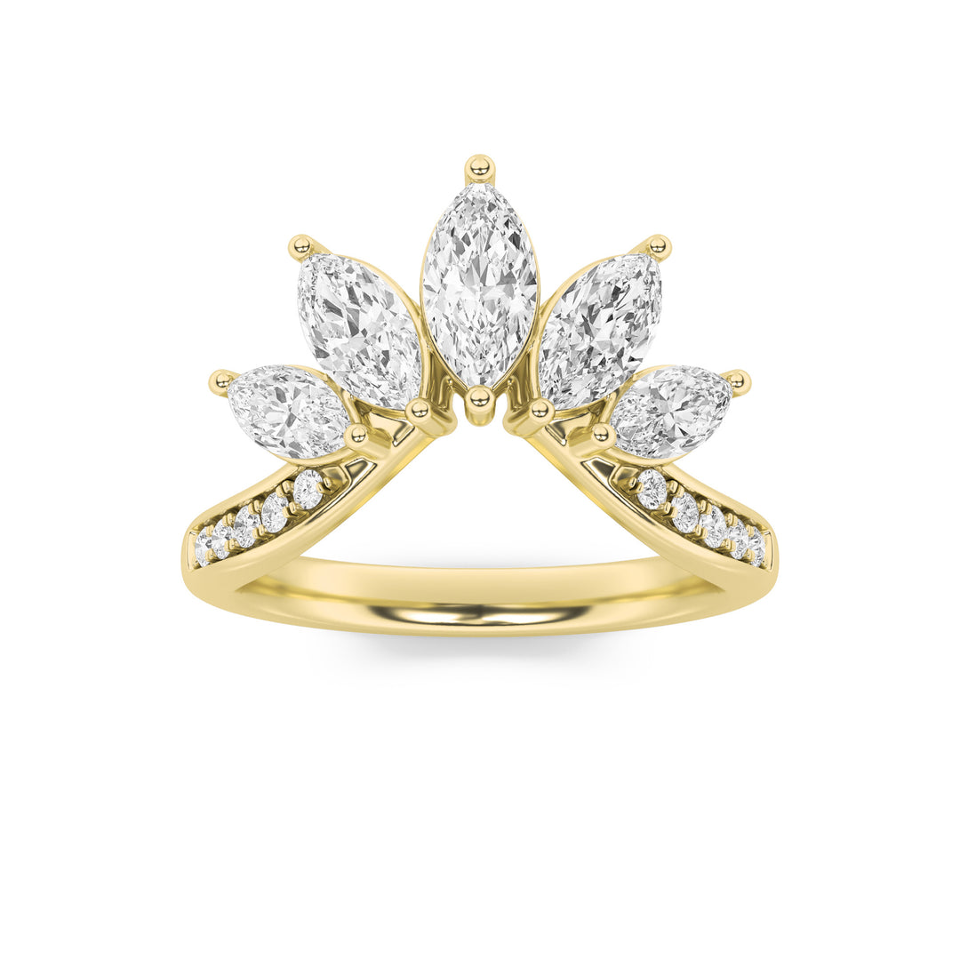 1.5Cttw Marquise Shaped Lab Grown Diamond (F/VVS)Fancy Contour Ring in 14K Gold
