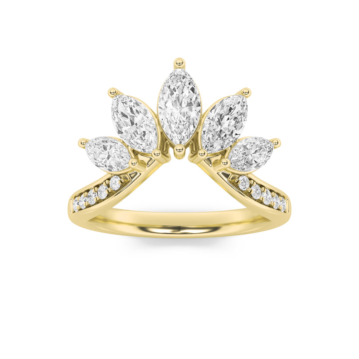 1.5Cttw Marquise Shaped Lab Grown Diamond (F/VVS)Fancy Contour Ring in 14K Gold