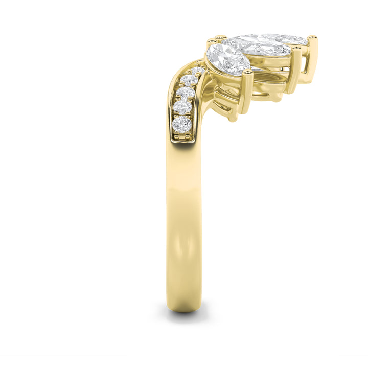 1.5Cttw Marquise Shaped Lab Grown Diamond (F/VVS)Fancy Contour Ring in 14K Gold