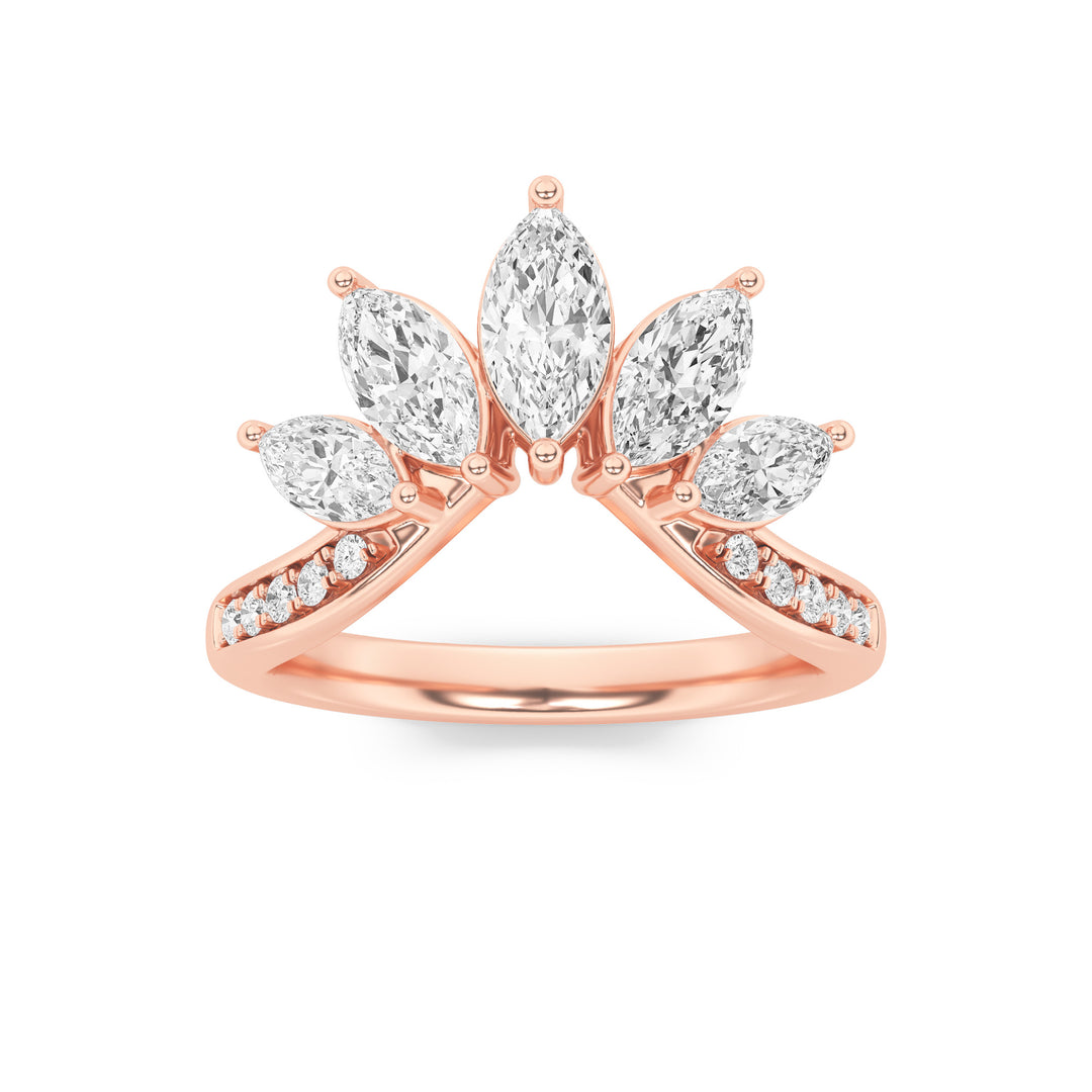 1.5Cttw Marquise Shaped Lab Grown Diamond (F/VVS)Fancy Contour Ring in 14K Gold