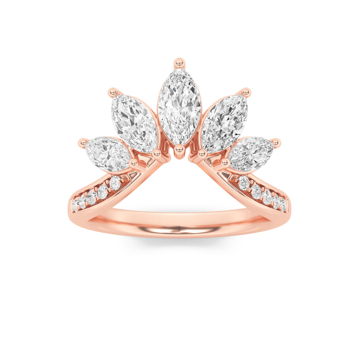1.5Cttw Marquise Shaped Lab Grown Diamond (F/VVS)Fancy Contour Ring in 14K Gold