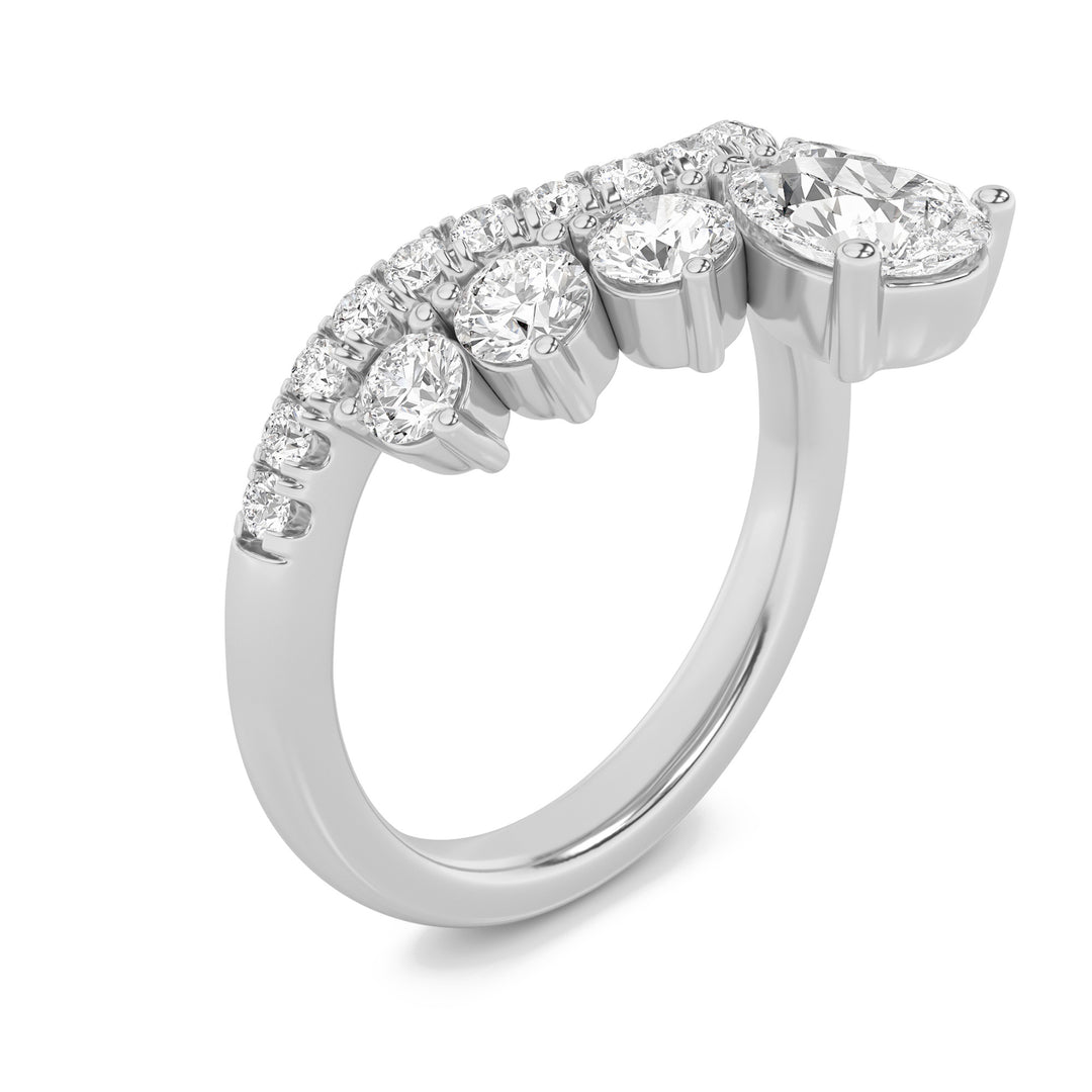 1.5CTW Pear Shaped Lab Grown Diamond (G/VS) Fancy Contour Ring in 14K Gold