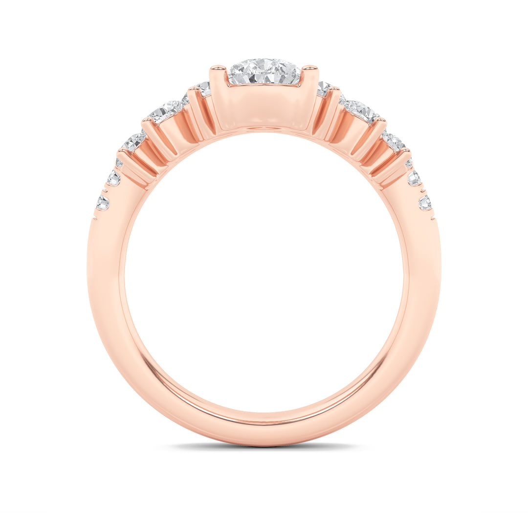 1.5CTW Pear Shaped Lab Grown Diamond (F/VS) Fancy Contour Ring in 14K Gold