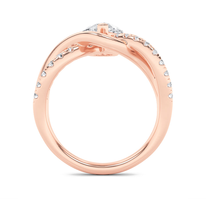 1.5Cttw Pear Shaped Lab Grown Diamond (F/VS) Fashion Solitaire Engagement Ring in 14K Gold