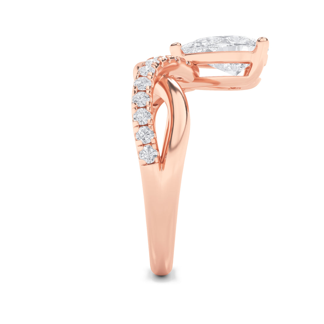 1.5Cttw Pear Shaped Lab Grown Diamond (F/VS) Fashion Solitaire Engagement Ring in 14K Gold