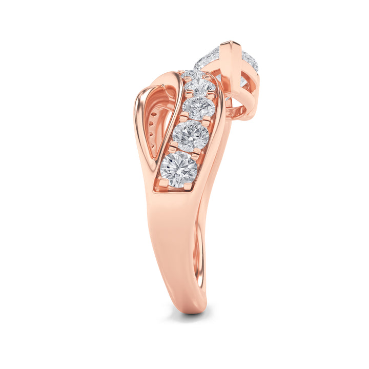 2Cttw Pear Shaped Lab Grown Diamond (F/VS) Fashion AccentedEngagement Ring in 14K Gold