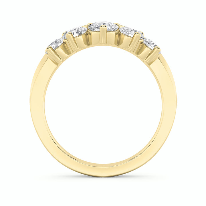 1CTW Round Shaped Lab Grown Diamond (F/VS) Fancy Contour Ring in 14K Gold