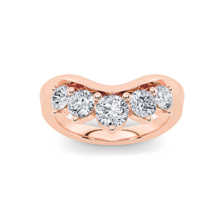 1CTW Round Shaped Lab Grown Diamond (F/VS) Fancy Contour Ring in 14K Gold