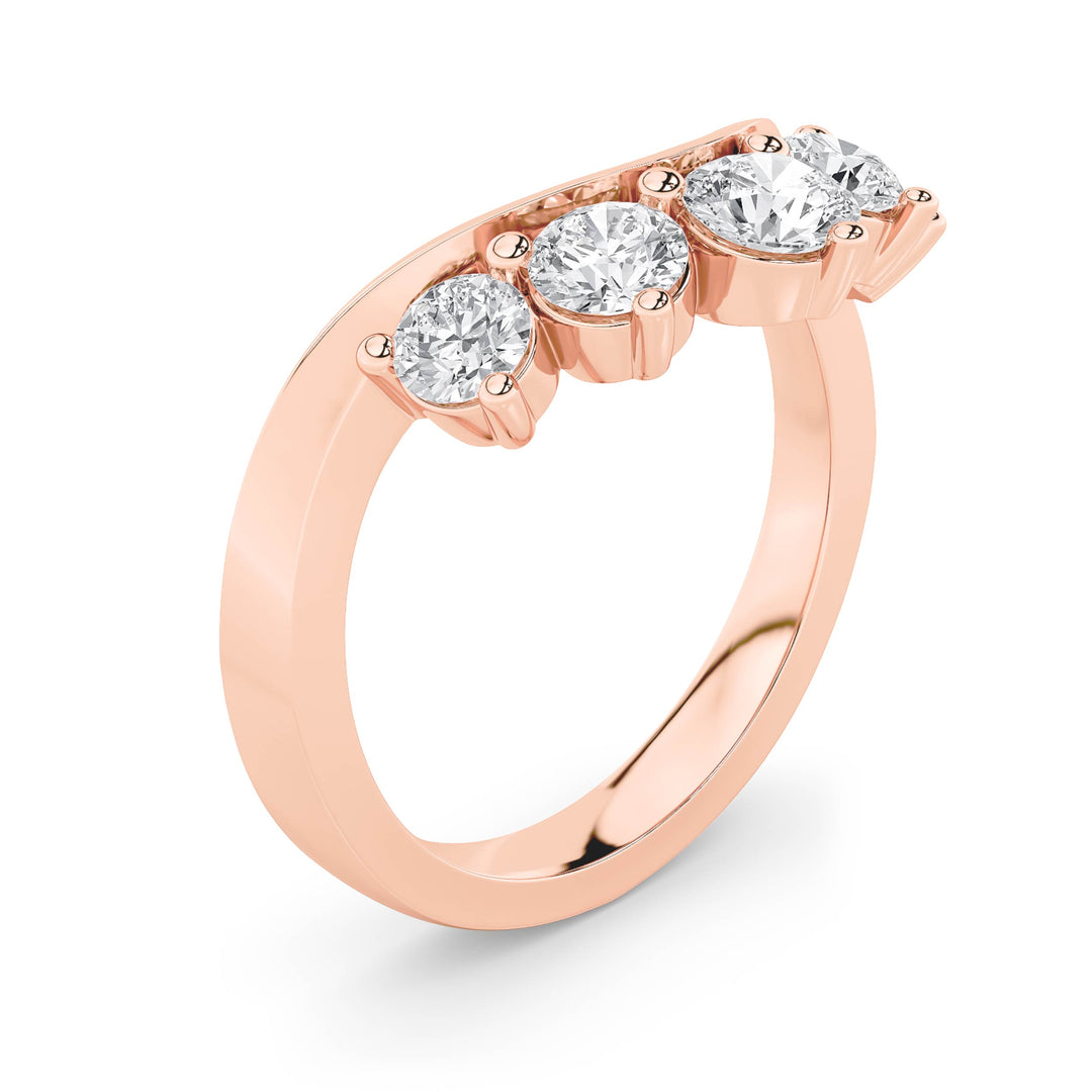 1CTW Round Shaped Lab Grown Diamond (F/VS) Fancy Contour Ring in 14K Gold