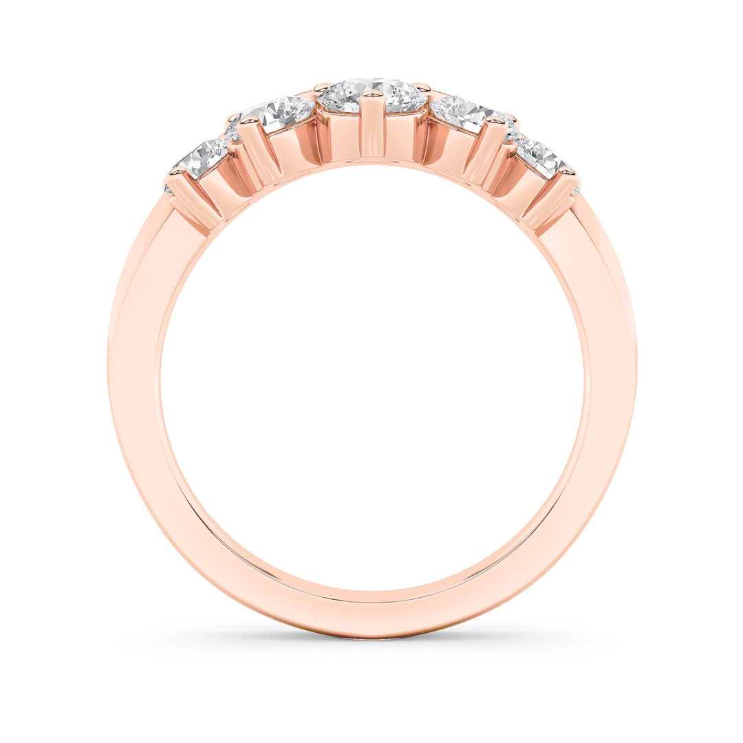 1CTW Round Shaped Lab Grown Diamond (F/VS) Fancy Contour Ring in 14K Gold