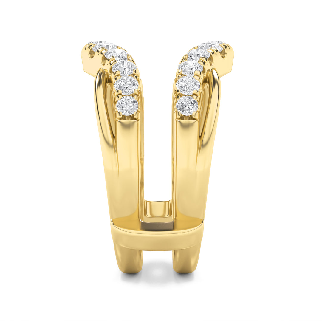 1Cttw Round Shaped Lab Grown Diamond (F/VS) Insert Jacket Ring in 14K Gold