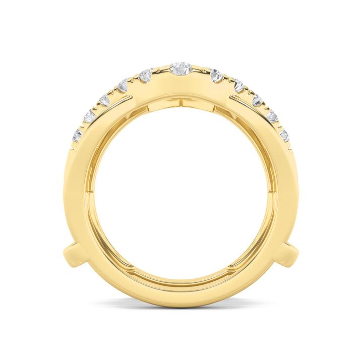 1Cttw Round Shaped Lab Grown Diamond (G/VS) Insert Jacket Ring in 14K Gold