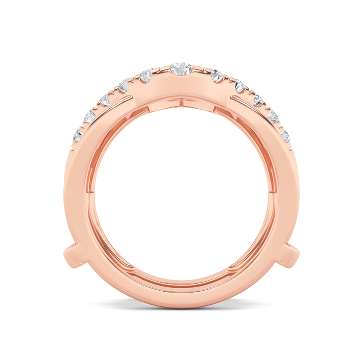 1Cttw Round Shaped Lab Grown Diamond (F/VS) Insert Jacket Ring in 14K Gold