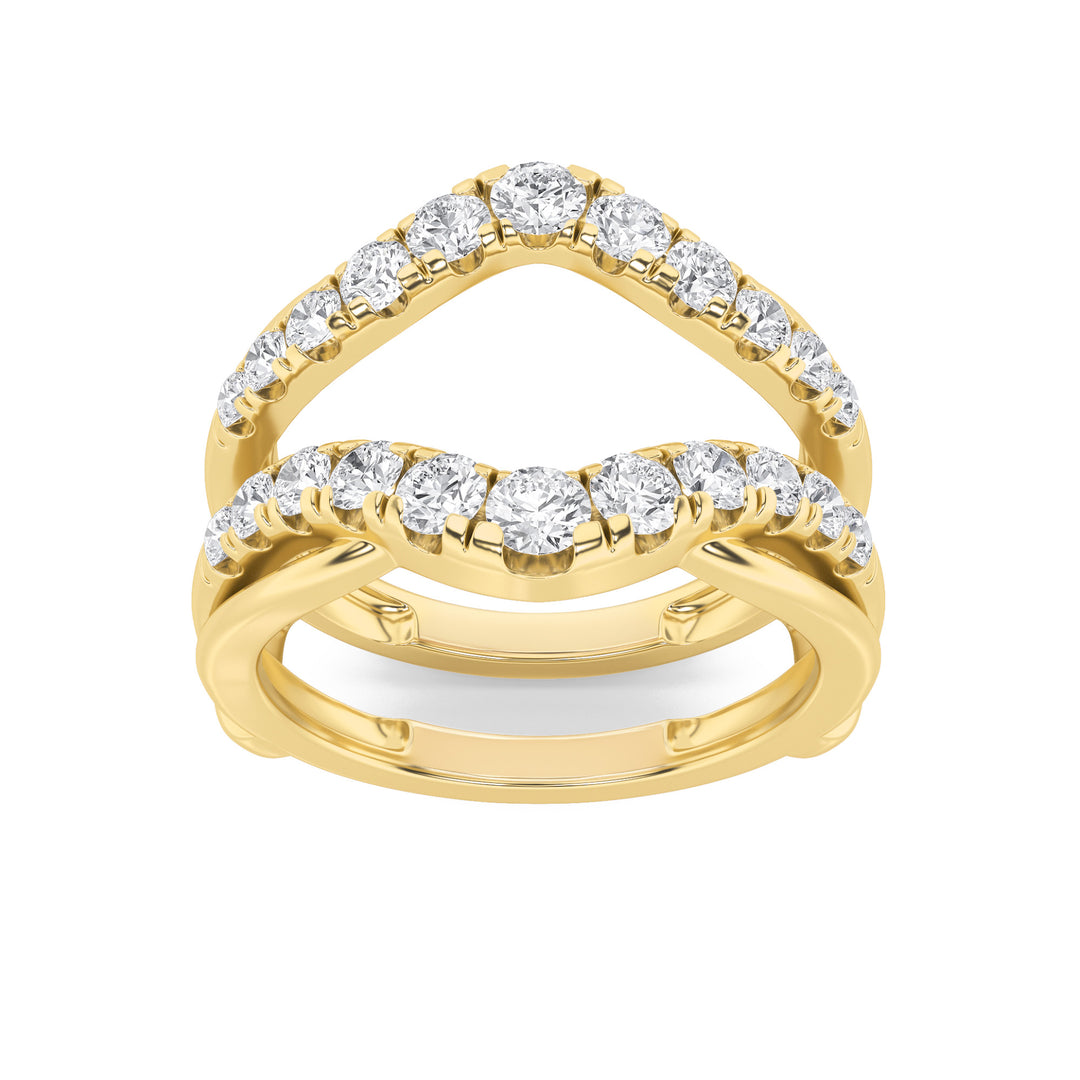 3Cttw Round Shaped Lab Grown Diamond (F/VS) Insert Jacket Ring in 14K Gold