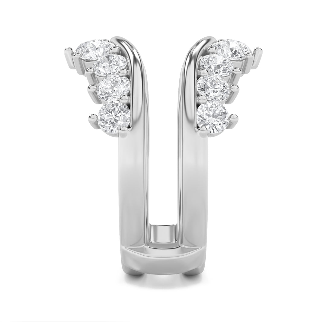 2Cttw Round Shaped Lab Grown Diamond (F/VS) Insert Jacket Ring in 14K Gold