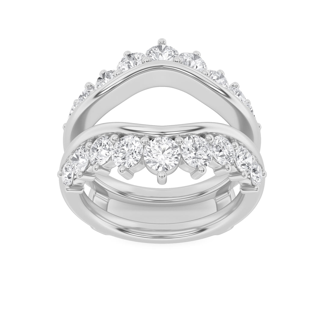2Cttw Round Shaped Lab Grown Diamond (G/VS) Insert Jacket Ring in 14K Gold