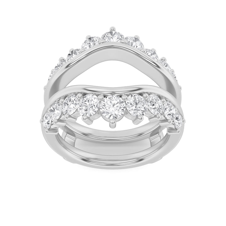 2Cttw Round Shaped Lab Grown Diamond (G/VS) Insert Jacket Ring in 14K Gold