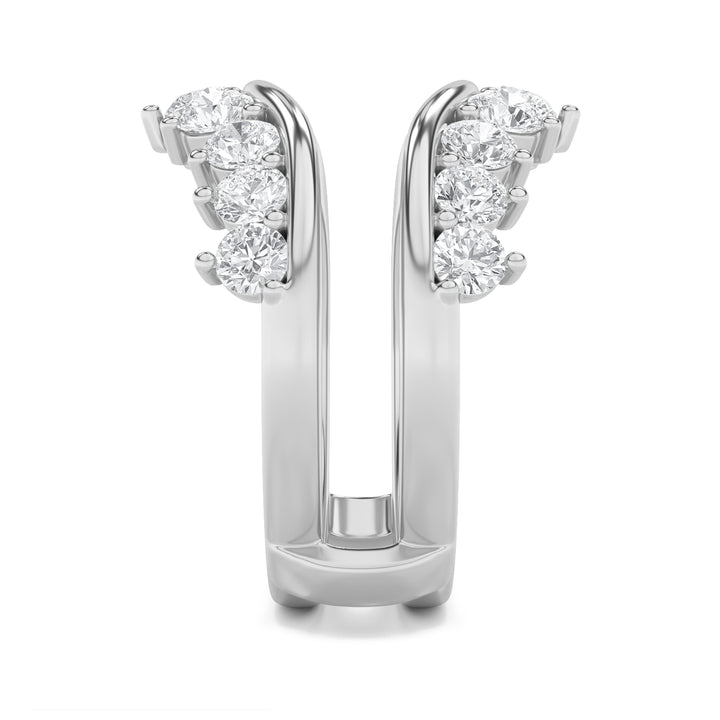 2Cttw Round Shaped Lab Grown Diamond (G/VS) Insert Jacket Ring in 14K Gold