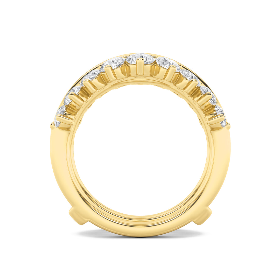 2Cttw Round Shaped Lab Grown Diamond (F/VS) Insert Jacket Ring in 14K Gold