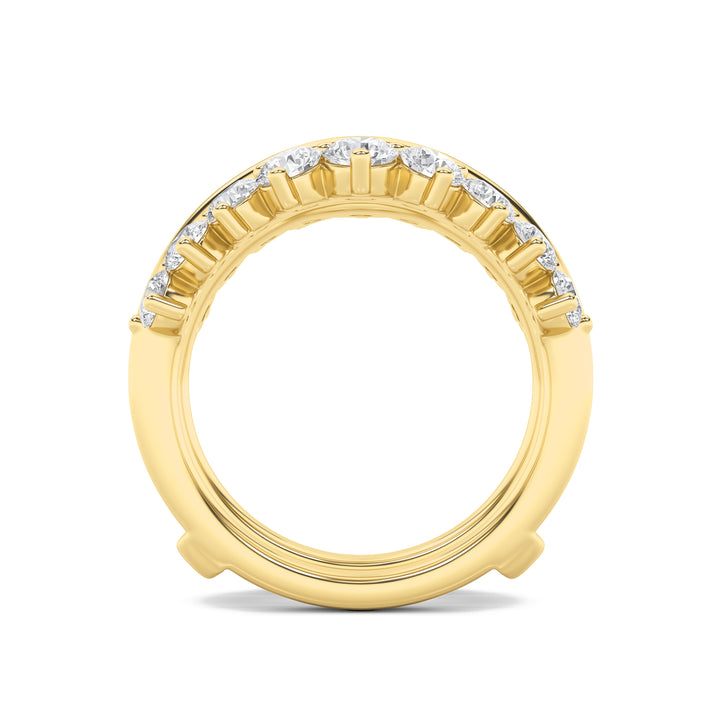2Cttw Round Shaped Lab Grown Diamond (F/VS) Insert Jacket Ring in 14K Gold