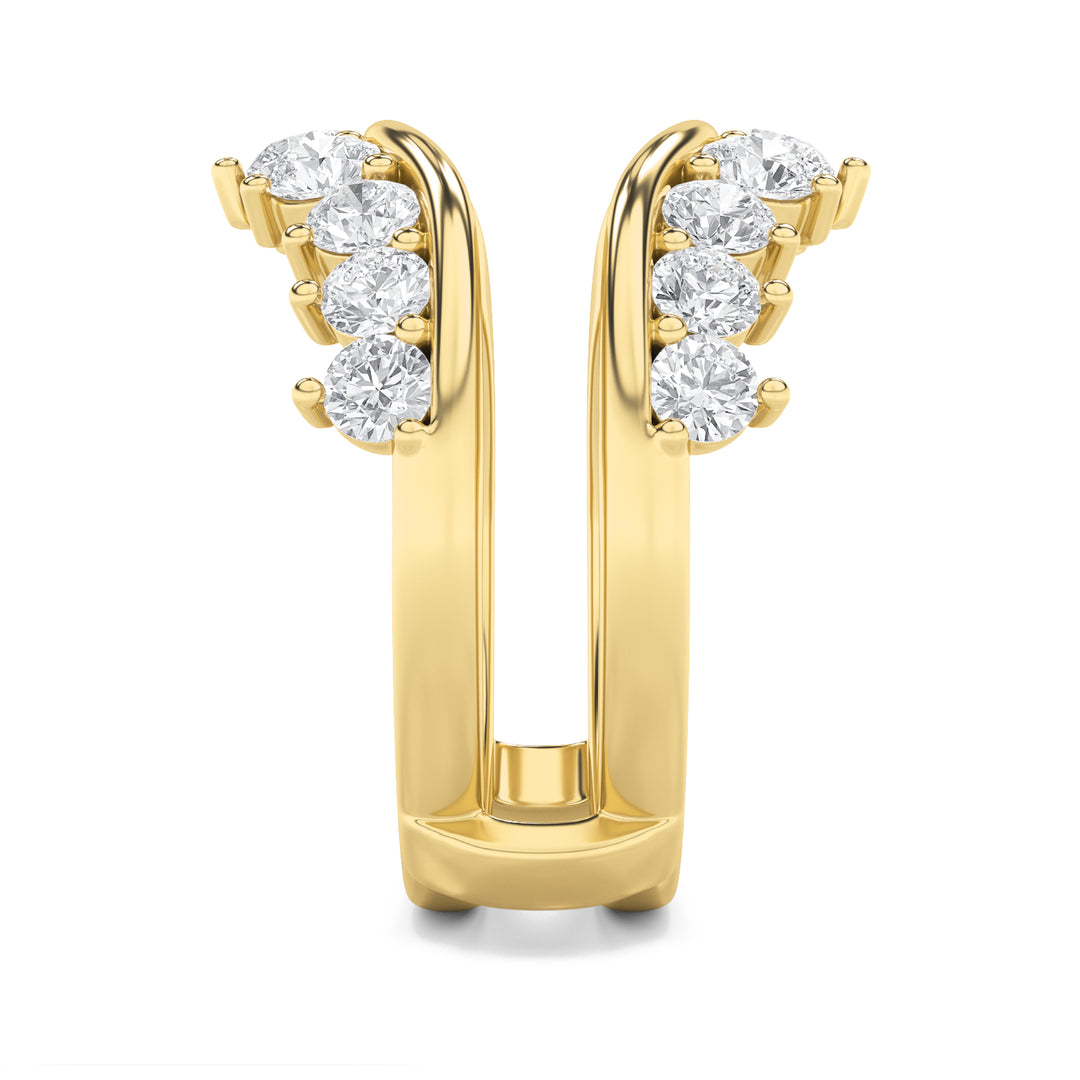 2Cttw Round Shaped Lab Grown Diamond (F/VS) Insert Jacket Ring in 14K Gold