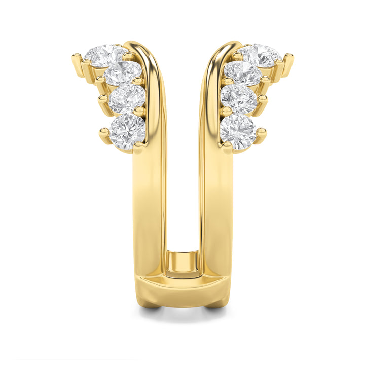 2Cttw Round Shaped Lab Grown Diamond (F/VS) Insert Jacket Ring in 14K Gold