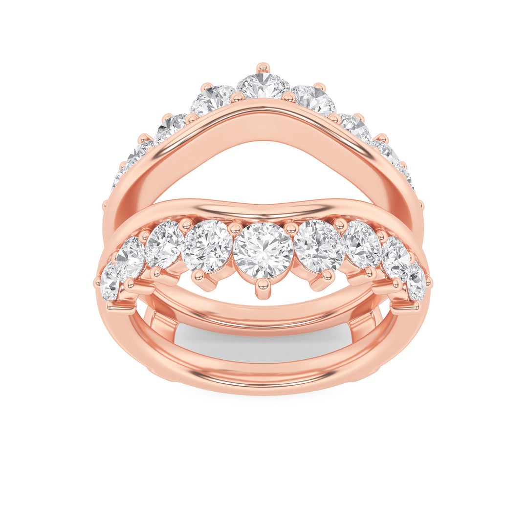2Cttw Round Shaped Lab Grown Diamond (F/VS) Insert Jacket Ring in 14K Gold