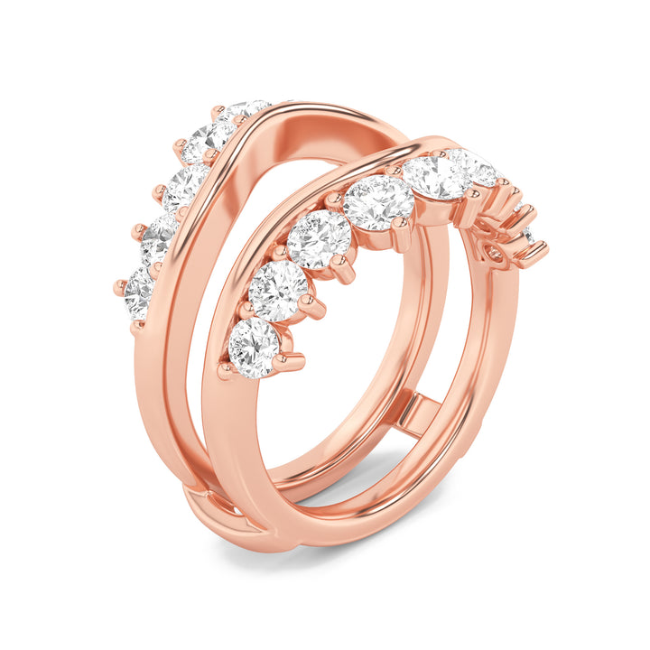 2Cttw Round Shaped Lab Grown Diamond (F/VS) Insert Jacket Ring in 14K Gold